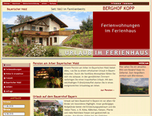 Tablet Screenshot of ferienhaus-ferienwohnung-bayerischer-wald.de